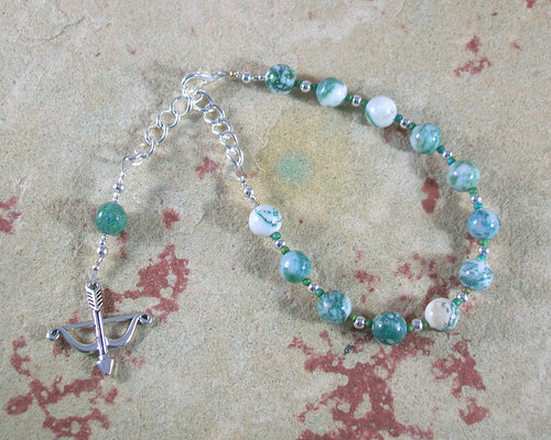 Artemis Prayer Bead Bracelet in Tree Agate: Greek Goddess of  the Wild, Protector of Young Women - Hearthfire Handworks 