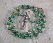 Nile Goddess Meditation Bead Necklace in Reconstituted Malachite - Hearthfire Handworks 