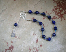 Eleos (Pity) Pocket Prayer Beads in Lapis Lazuli: Greek Goddess of Compassion and Mercy - Hearthfire Handworks 