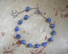 Hera Pocket Prayer Beads in Blue Agate: Greek Goddess of the Heavens, Marriage, Queen of Olympus - Hearthfire Handworks 