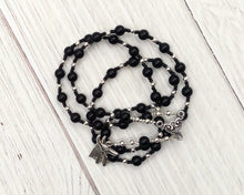 Anubis Prayer Bead Necklace in Black Onyx: Egyptian God of the Underworld, Guardian of the Dead
