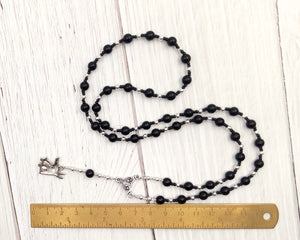 Anubis Prayer Bead Necklace in Black Onyx: Egyptian God of the Underworld, Guardian of the Dead