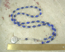 Bast (Bastet) Prayer Bead Necklace in Lapis Lazuli: Egyptian Goddess of Love, Joy, Music - Hearthfire Handworks 