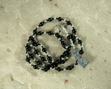 Bast (Bastet) Prayer Bead Necklace in Black Onyx: Egyptian Goddess of Love, Joy, Music