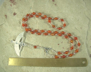 Isis (Aset) Prayer Bead Necklace in Carnelian: Egyptian Goddess of Magic, Wisdom, Motherhood