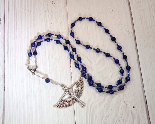 Isis (Aset) Prayer Bead Necklace in Lapis Lazuli: Egyptian Goddess of Magic, Wisdom, Motherhood