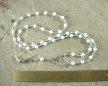 Khonsu Prayer Bead Necklace in Alabaster: Egyptian God of the Moon - Hearthfire Handworks 
