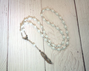 Ma'at Prayer Bead Necklace in Alabaster: Egyptian Goddess of Truth, Justice, and Order