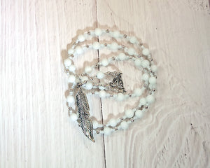 Ma'at Prayer Bead Necklace in Alabaster: Egyptian Goddess of Truth, Justice, and Order