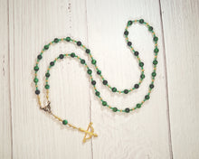Neith (Nit) Prayer Bead Necklace in Green Tiger Eye: Egyptian Goddess of Wisdom, War and the Hunt