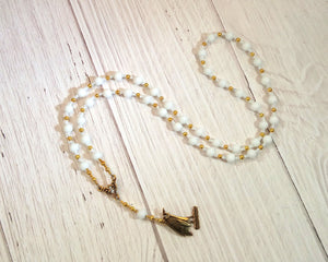 Nekhbet Prayer Bead Necklace in Alabaster: Egyptian Vulture Goddess, Patron and Protector of Upper Egypt