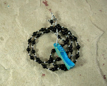 Osiris (Wesir) Prayer Bead Necklace in Onyx with Djed: Egyptian God of Death and the Afterlife - Hearthfire Handworks 