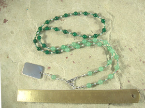 Ptah Prayer Bead Necklace in Aventurine and Green Agate: Egyptian Creator God, Patron of Artisans, Artists and Builders