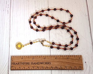 Ra (Re) Prayer Bead Necklace in Red Tiger Eye: Egyptian God of the Sun