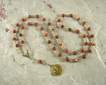 Sekhmet Prayer Bead Necklace in Red Jasper: Egyptian Goddess of Healing, War, Justice and Vengeance - Hearthfire Handworks 