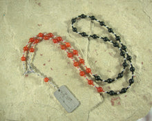 Set Prayer Bead Necklace in Carnelian and Onyx: Egyptian God of Change, Chaos, Battle