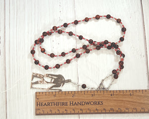 Set Prayer Bead Necklace in Red Tiger Eye: Egyptian God of Change, Chaos, Battle