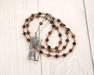 Set Prayer Bead Necklace in Tiger Eye: Egyptian God of Change, Chaos, Battle