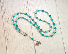 Taweret Prayer Bead Necklace in Stabilized Turquoise: Egyptian Goddess of Fertility, Motherhood, Childbirth