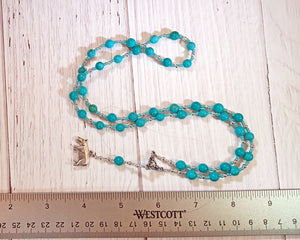 Taweret Prayer Bead Necklace in Stabilized Turquoise: Egyptian Goddess of Fertility, Motherhood, Childbirth