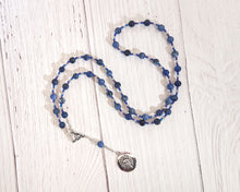 Tefnut Prayer Bead Necklace in Lapis Lazuli: Egyptian Goddess of the Waters and the Rains,