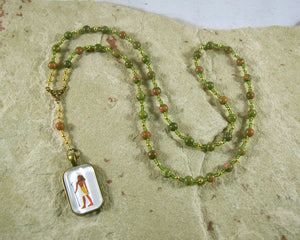 Geb Prayer Bead Necklace in Unakite: Egyptian God of the Earth - Hearthfire Handworks 