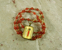 Mafdet Prayer Bead Necklace in Carnelian: Egyptian Goddess of Law and Justice, Protector against Poison - Hearthfire Handworks 