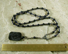 Nuit Prayer Bead Necklace in Blue Goldstone: Egyptian Goddess of the Sky and Stars - Hearthfire Handworks 