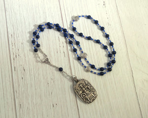 Frigga Prayer Bead Necklace in Lapis Lazuli: Norse Goddess of Wisdom, Weaving, Good Management