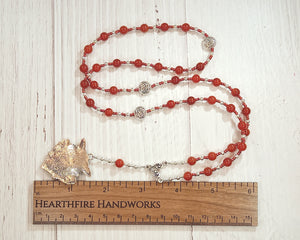 Loki Prayer Bead Necklace in Carnelian: Norse God of Chaos, Change, Transformation