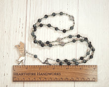 Skadhi Prayer Bead Necklace in Snowflake Obsidian: Norse Goddess of Winter and the Wilderness