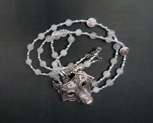 Skadhi Prayer Bead Necklace in Snow Quartz: Norse Goddess of Winter and the Wilderness