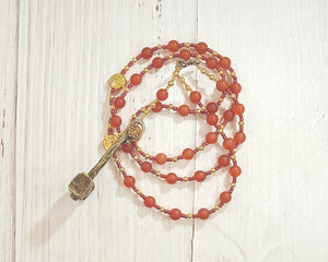 Thor Prayer Bead Necklace in Carnelian: Norse God of Thunder, Protection, Fertility