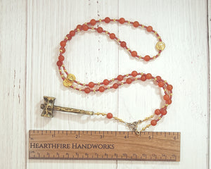 Thor Prayer Bead Necklace in Carnelian: Norse God of Thunder, Protection, Fertility