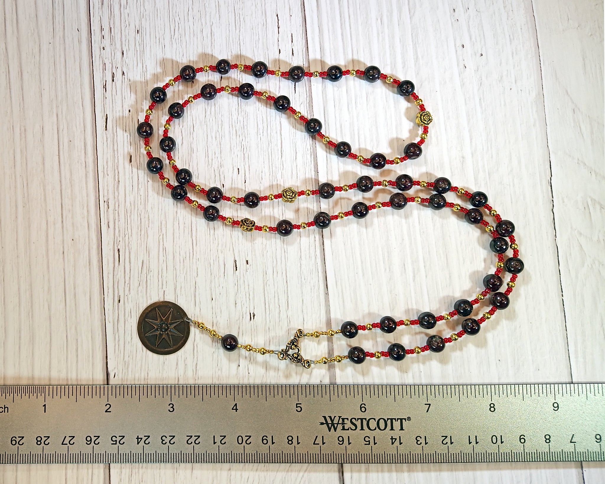 Necklace Handbag - Black, Garnet Handle