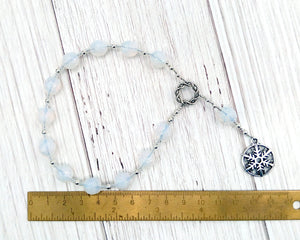 Chione (Khione) Pocket Prayer Beads: Greek Goddess of Snow, Winter Goddess
