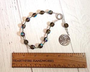 Hekate (Hecate) Pocket Prayer Beads with Hecate's Wheel: Greek Goddess of Magic and Witchcraft