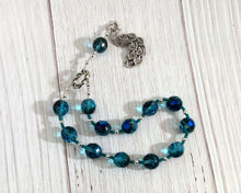 Hera Pocket Prayer Beads with Peacock: Greek Goddess of the Sky, Marriage, Queen of Olympus