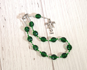 Inanna Pocket Prayer Beads in Green: Sumerian/Mesopotamian Goddess of Love, War, Power, Justice