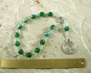 Goddess Pocket Prayer Beads with Labyrinth Pendant - Hearthfire Handworks 