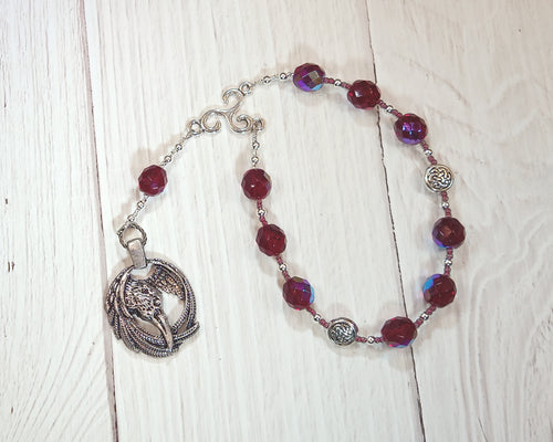 Morrigan Pocket Prayer Beads with Raven: Irish Celtic Goddess of War,  Death and Sovereignty