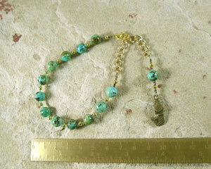 Amphitrite Prayer Bead Bracelet in African Turquoise: Greek Goddess, Queen of the Seas - Hearthfire Handworks 
