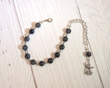 Anubis Prayer Bead Bracelet in Labradorite: Egyptian God of the Underworld and the Afterlife, Guardian of the Dead