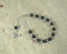 Anubis Prayer Bead Bracelet in Golden Obsidian: Egyptian God of the Underworld and the Afterlife, Guardian of the Dead