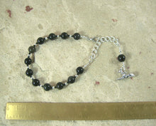 Anubis Prayer Bead Bracelet in Golden Obsidian: Egyptian God of the Underworld and the Afterlife, Guardian of the Dead