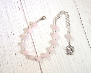 Aphrodite Prayer Bead Bracelet in Rose Quartz: Greek Goddess of Love and Beauty