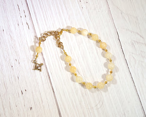 Apollo Prayer Bead Bracelet in Honey Calcite: Greek God of Music and the Arts, Health and Healing