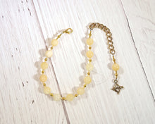 Apollo Prayer Bead Bracelet in Honey Calcite: Greek God of Music and the Arts, Health and Healing