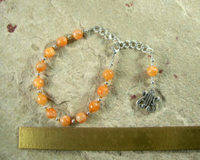 Apollo Prayer Bead Bracelet in Orange Calcite: Greek God of Music and the Arts, Health and Healing - Hearthfire Handworks 