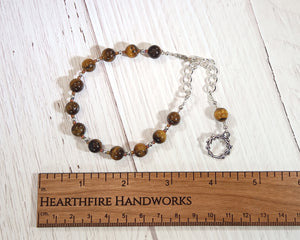 Apollo Prayer Bead Bracelet in Tiger Eye: Greek God of Music and the Arts, Health and Healing